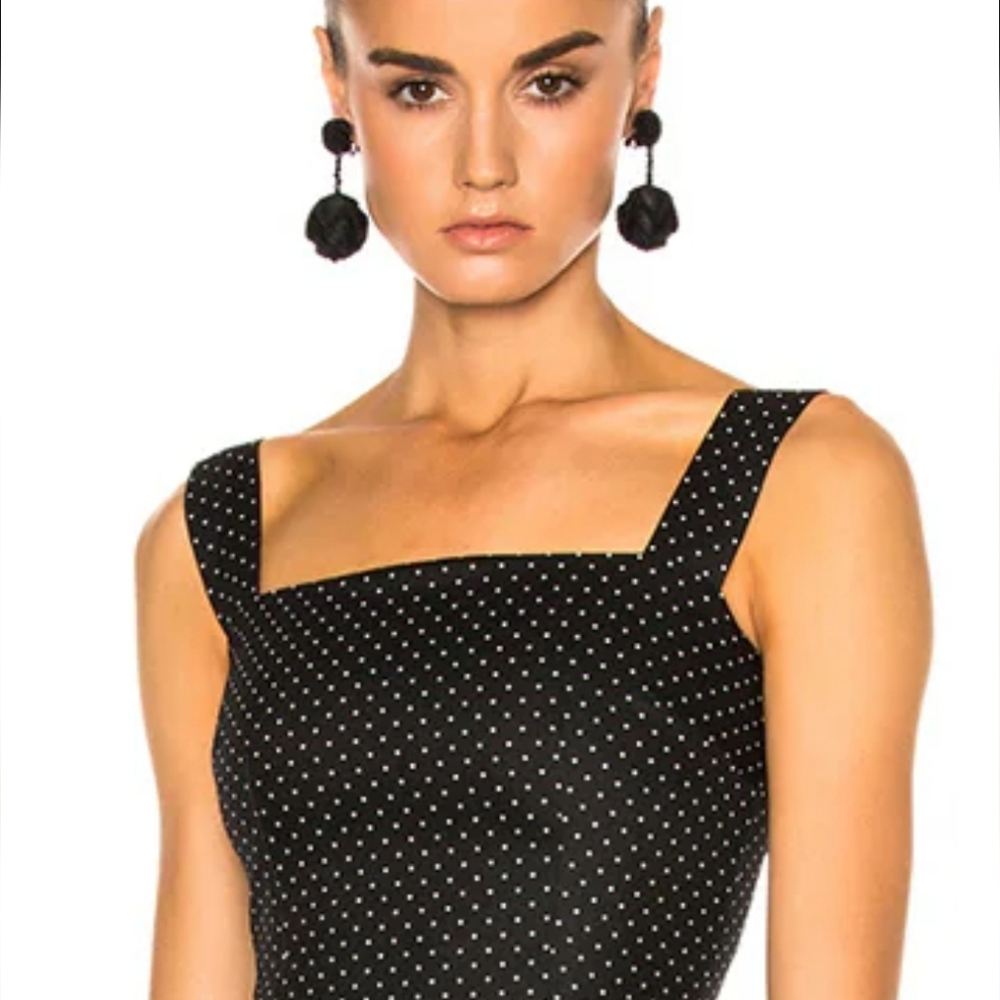 Dolce & Gabbana Sleeveless Midi Elegant Black Polka Dot Dress Size 46IT/US10-12 - Picture 2 of 16